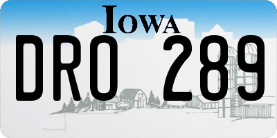 IA license plate DRO289