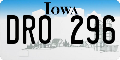 IA license plate DRO296