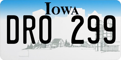 IA license plate DRO299