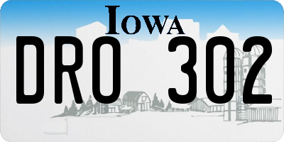 IA license plate DRO302