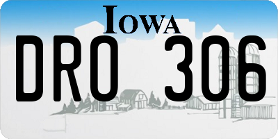 IA license plate DRO306