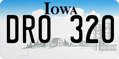 IA license plate DRO320