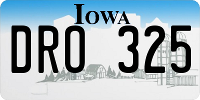 IA license plate DRO325