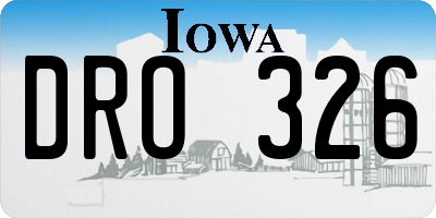 IA license plate DRO326
