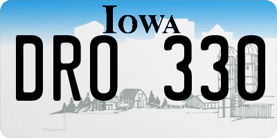 IA license plate DRO330