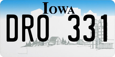 IA license plate DRO331