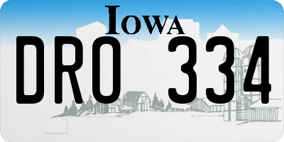 IA license plate DRO334