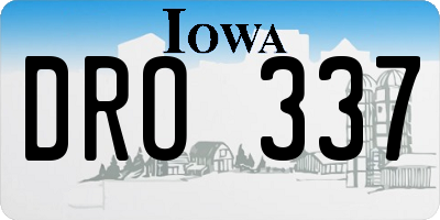 IA license plate DRO337