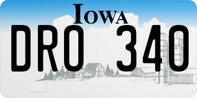 IA license plate DRO340