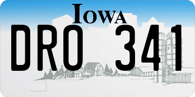 IA license plate DRO341