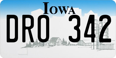 IA license plate DRO342