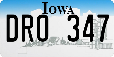 IA license plate DRO347