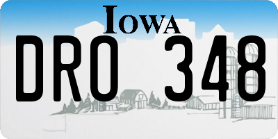 IA license plate DRO348