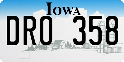 IA license plate DRO358