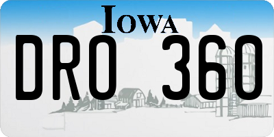 IA license plate DRO360