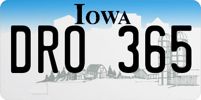 IA license plate DRO365