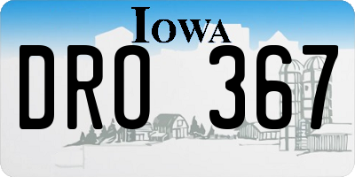 IA license plate DRO367
