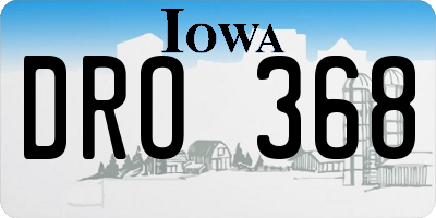 IA license plate DRO368