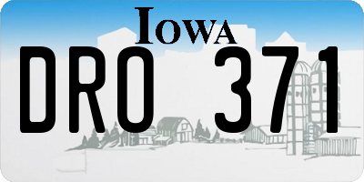 IA license plate DRO371
