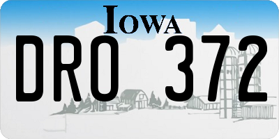 IA license plate DRO372