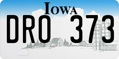 IA license plate DRO373