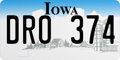 IA license plate DRO374
