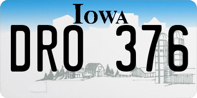 IA license plate DRO376