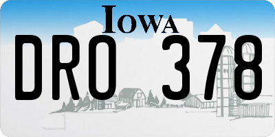 IA license plate DRO378