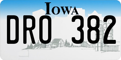 IA license plate DRO382