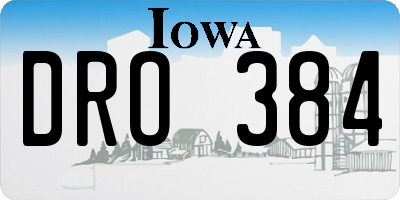 IA license plate DRO384