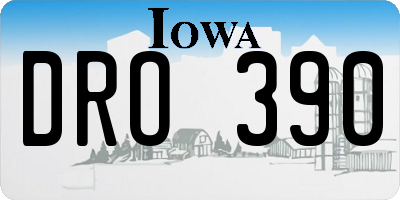 IA license plate DRO390