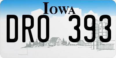 IA license plate DRO393