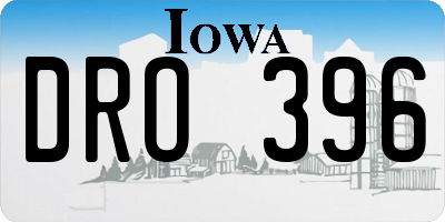 IA license plate DRO396