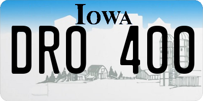 IA license plate DRO400