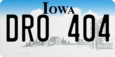 IA license plate DRO404