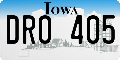 IA license plate DRO405