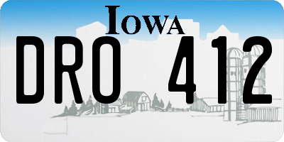 IA license plate DRO412