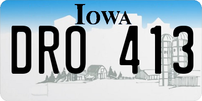 IA license plate DRO413