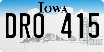 IA license plate DRO415