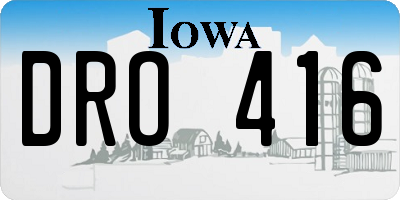 IA license plate DRO416