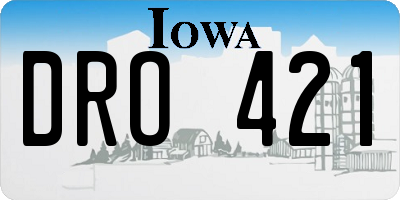 IA license plate DRO421