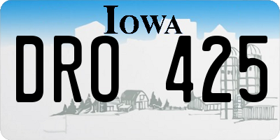 IA license plate DRO425