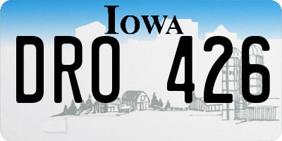 IA license plate DRO426