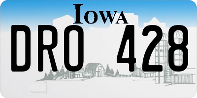 IA license plate DRO428