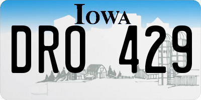 IA license plate DRO429