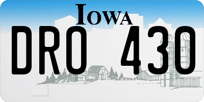 IA license plate DRO430