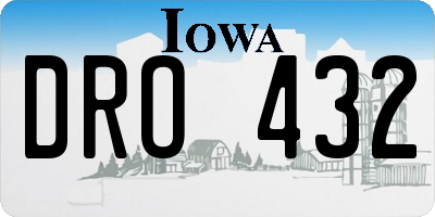 IA license plate DRO432