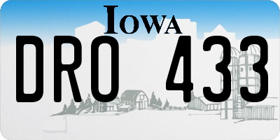 IA license plate DRO433