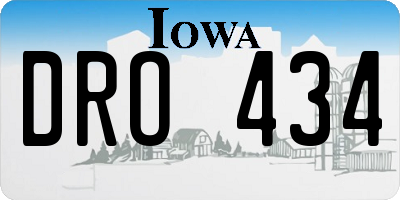 IA license plate DRO434