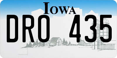 IA license plate DRO435